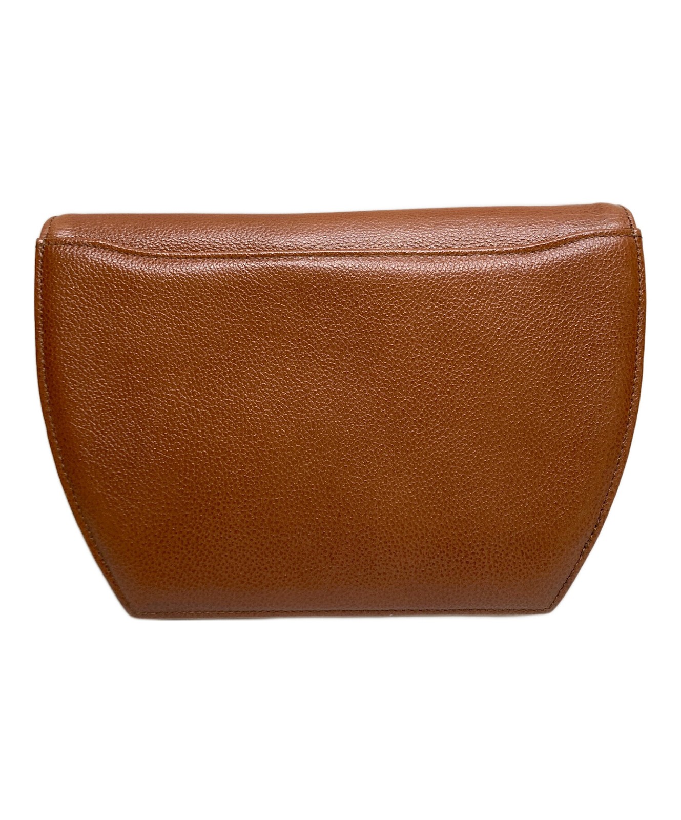 Borsa a tracolla Yves Saint Laurent triangolo logo placca marrone dal Giappone