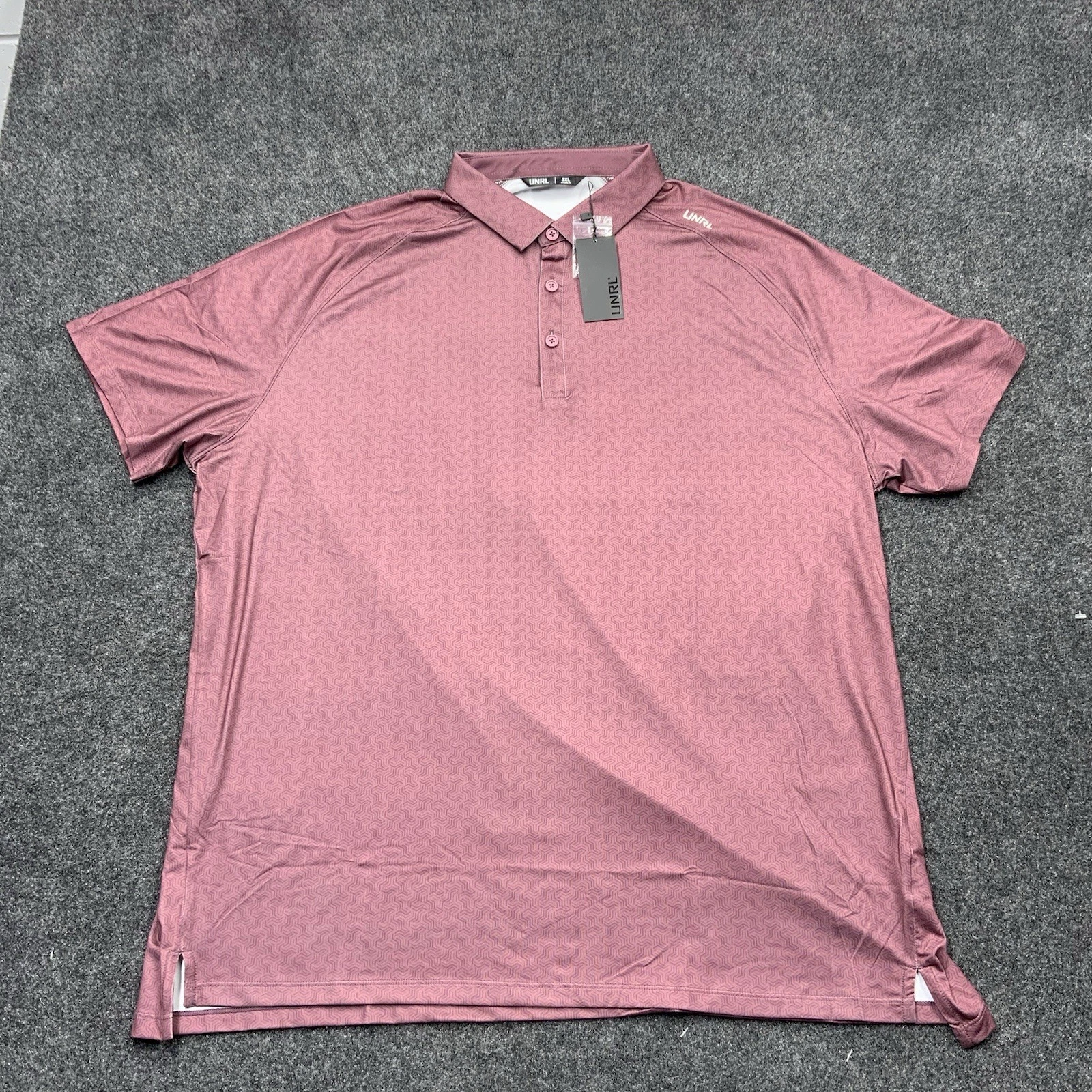 New Tags UNRL Polo Men's Burgundy Rose Red Golf Stretch Big & Tall 3XL