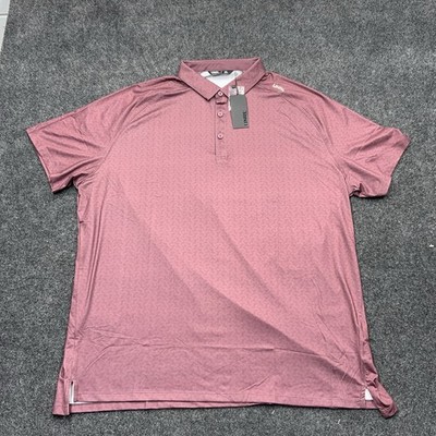 New Tags UNRL Polo Men's Burgundy Rose Red Golf Stretch Big & Tall 3XL
