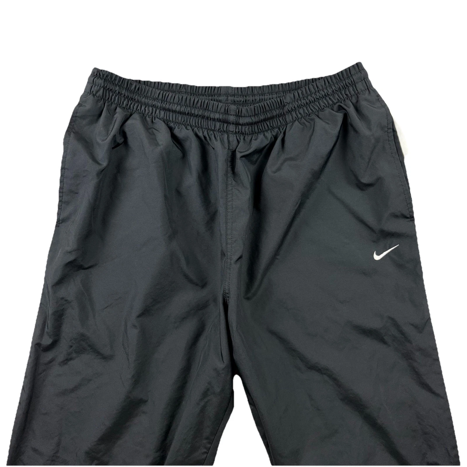 Nike Pants Mens Large Black Striped Baggy Wide Leg Track Ankle Zips Y2K Sports