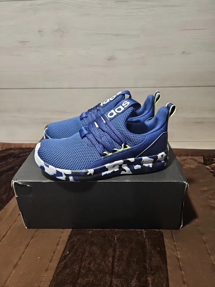 Zapato Adidas Lite Racer Adapt 7.0 para niños - Azul Camuflaje - Talla 2 EE. UU. Foto 2 de 4