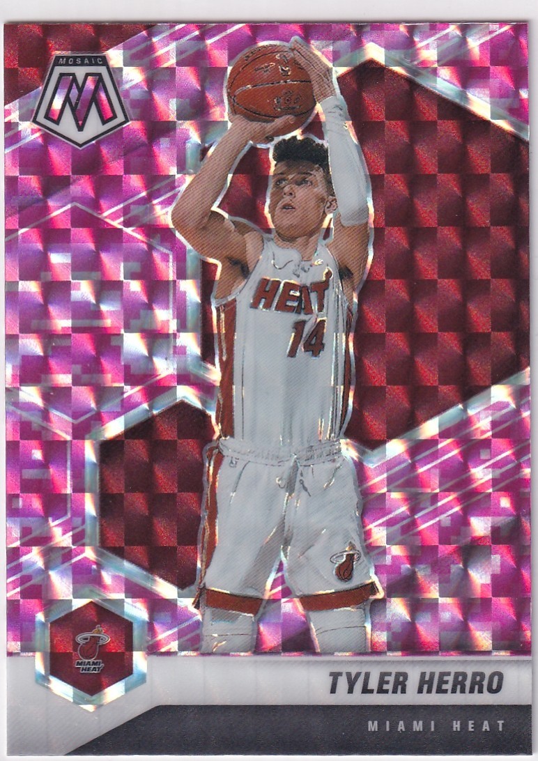2020-21 Panini Mosaic Tyler Herro Pink Camo Prizm #5 Miami Heat