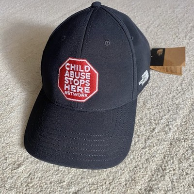 The North Face Classic Hat Cap Embroidered Stop Child Abuse Adjustable Black