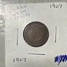 1907 Indian Head Small Cent Bronze Coin Philadelphia Mint BN Circulated