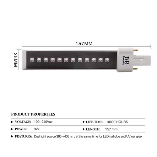 Gel Nagellampe 9W Gel Lampe UV LED Licht 4 Stück 365 + 405Nm Doppel Lichtquelle ... - Bild 3 von 8