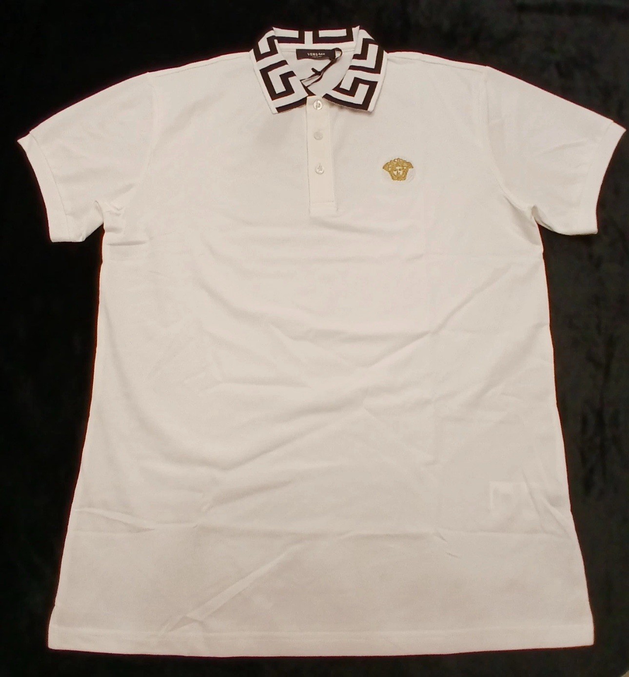Versace Men's Polo Shirt White, Medium