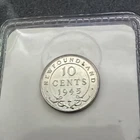 Newfoundland Canada 10 Cent 1945 C UNC Silver Coin