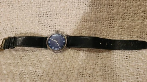 Vintage Timex Mechanical Wind Watch Black Dial Arabic Numerals Men’s Classic