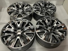 2000-2026 GMC Yukon Sierra 1500 OEM 22" Gray Chrome Insert Wheels Rims Set of 4