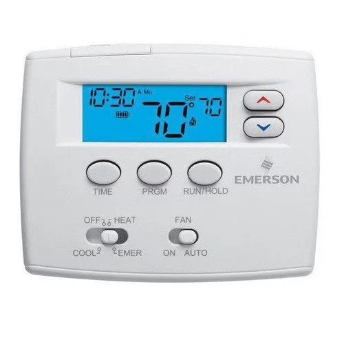 Emerson 1F82-0261 Blue 2" Thermostat, Heat Pump, Programmable