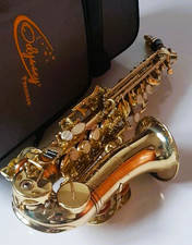 Saxophone Soprano Bb Curved Gold Lacquer in Odyssey Premiere Case - Chase Outfit