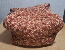 Vintage Corning Fabric Brown Tan Flowers Carrier #4856CZ Label USA