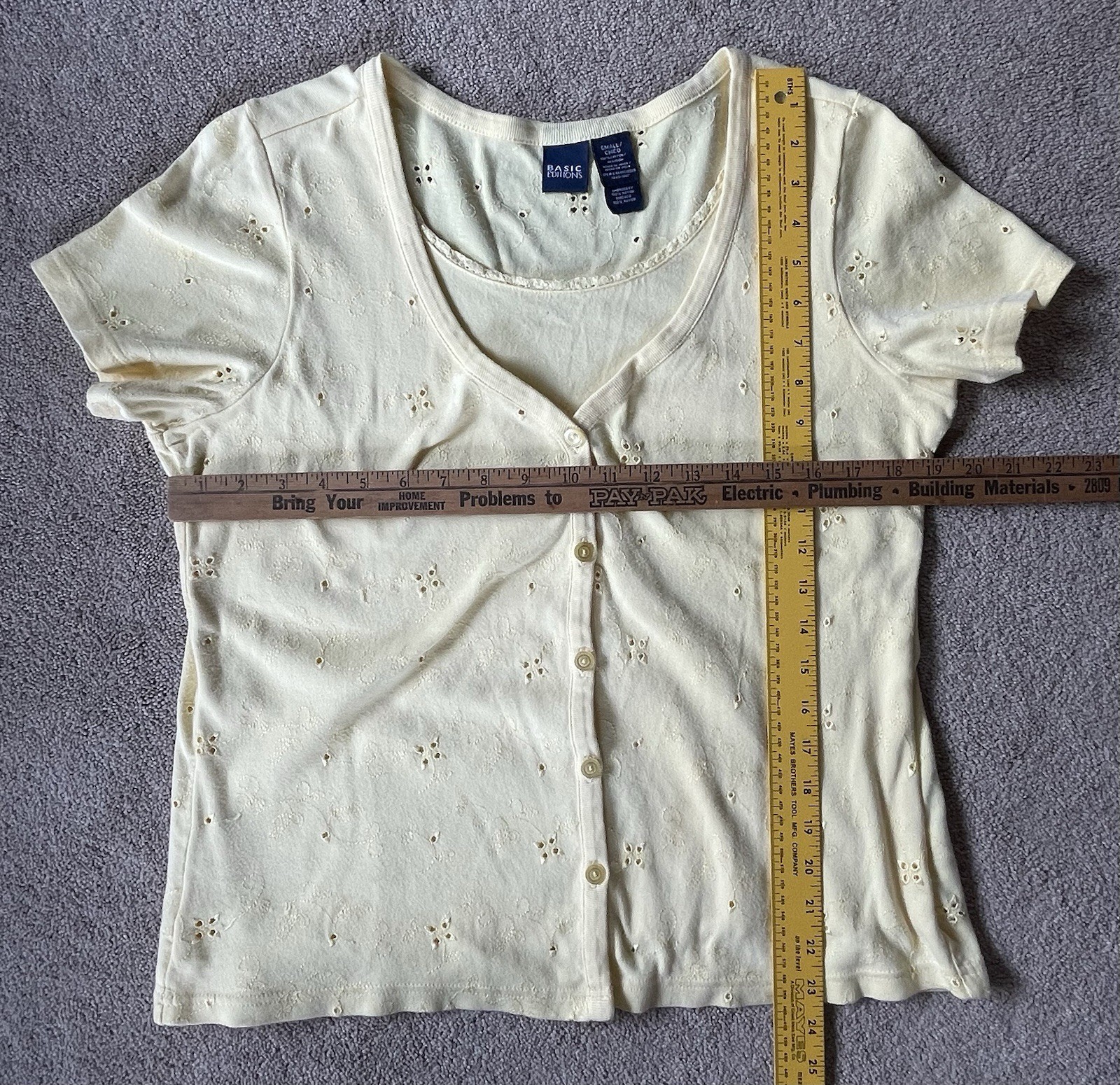 Small Basic Editions Women’s Yellow Button Front … - image 7