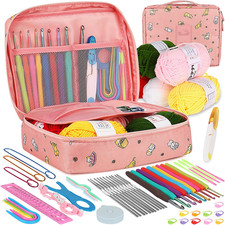 Crochet Kit for Beginners Adults, Crochet Kits Include Yarn, 59pcs Crochet Start
