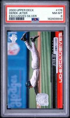 2000 Upper Deck Derek Jeter Exclusives Silver 085/100 085/100 PSA 8 POP 2