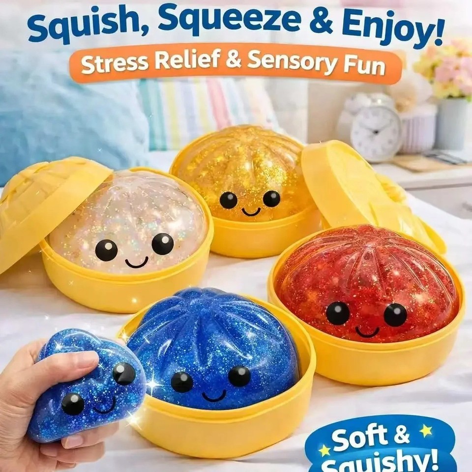 Dumpling Toy Rarest Colour Rare Glitter Dumpling Squishy Toy Mystery Blind Box Bao Bun Stress ...