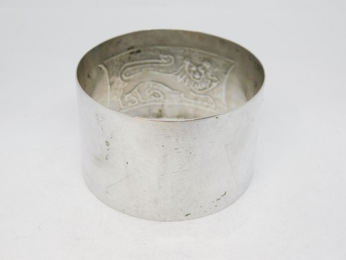 .800 Grade Silver Lion Pattern Napkin Ring Vintage c1970 - 第 4/4 張圖片