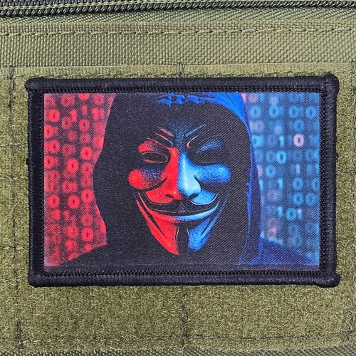 Hacker Anonymous Patch Moral Tactical Military Army USA Hacker Hook & Loop 3x2 - Picture 1 of 8