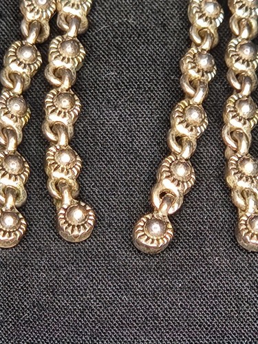 VTG Art Deco Style Silvertoned 2 Strand Dangle Post Earrings Rectangle Base - Picture 2 of 4