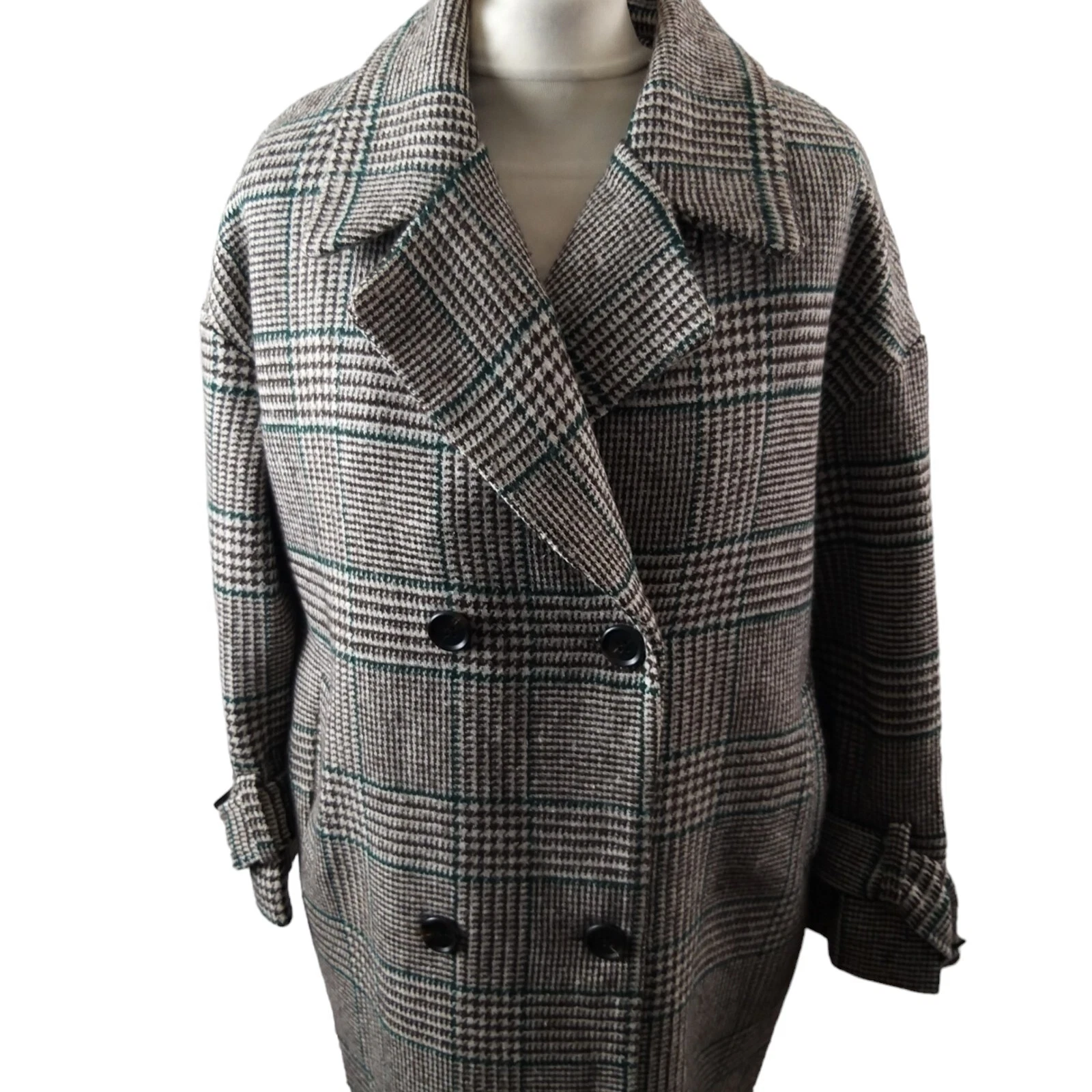 UNDERCOVER Cappotto donna doppiopetto tweed Secret Label misto marrone taglia 12 lana check