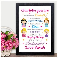 Will You Be My Bridesmaid Maid of Honour Wedding Plaque Gift Personalised