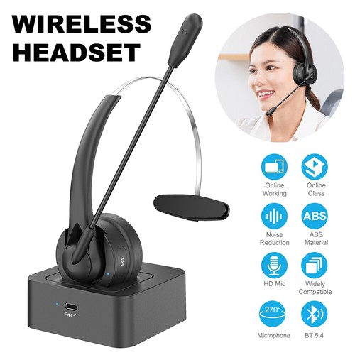 Trucker Auriculares Inalámbricos Bluetooth 5.4 con Micrófono con Cancelación de Ruido para Teléfonos PC - Imagen 2 de 24
