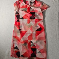 VINCE Camuto Dress Womens 2P Chiffon Above Knee Allover Print Shift