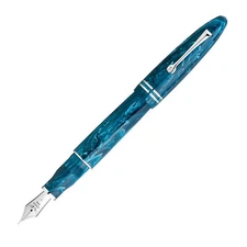 Leonardo Furore Grande Fountain Pen in Blue Positano w/ Rhodium Trim -Extra Fine