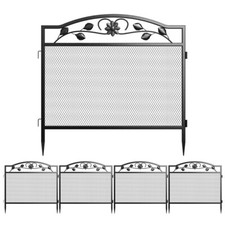 Heavy Duty Metal Garden Fence Panels Border Arched Flat Edge Climbing Trellis UK
