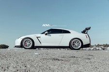 Cars nissan gtr adv1 wheels Desk Mat Stitched