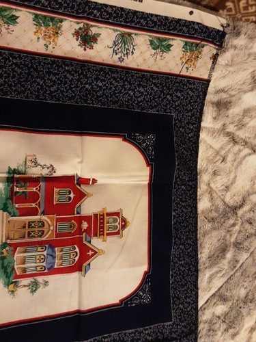 Stoff 2 alte Häuser Kissen oder Quilt Paneele 17" L x 21" B mehrfarbig - Bild 8 von 8