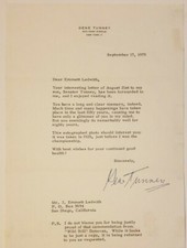 1975 BOXER GENE TUNNEY SIGNED LETTER HEAVYWEIGHT CHAMPION BOXING MARINE