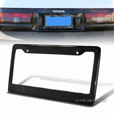 JDM Real 100% Carbon Fiber Twill Weave License Plate Frame Tag Cover Universal