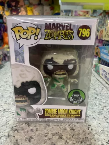 Funko Pop! Marvel Zombie Moon Knight #796 POPCULTRA Exclusivo ¡GUARDADO EN PROTECTOR!