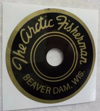 2 BEAVER DAM ARCTIC FISHERMAN ICE FISHING TIP-UP LOGO STICKER BLACK VERSION
