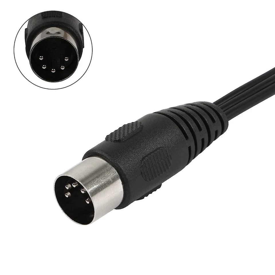 CERRXIAN 6FT Din 5 Pin Male to 2 RCA Female 90 degree 3.5MM Audio DVD CD Player  - Image 4 of 4