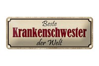 Blechschild Spruch 27X10 Cm Beste Krankenschwester Der Welt Deko Schild Tin Sign