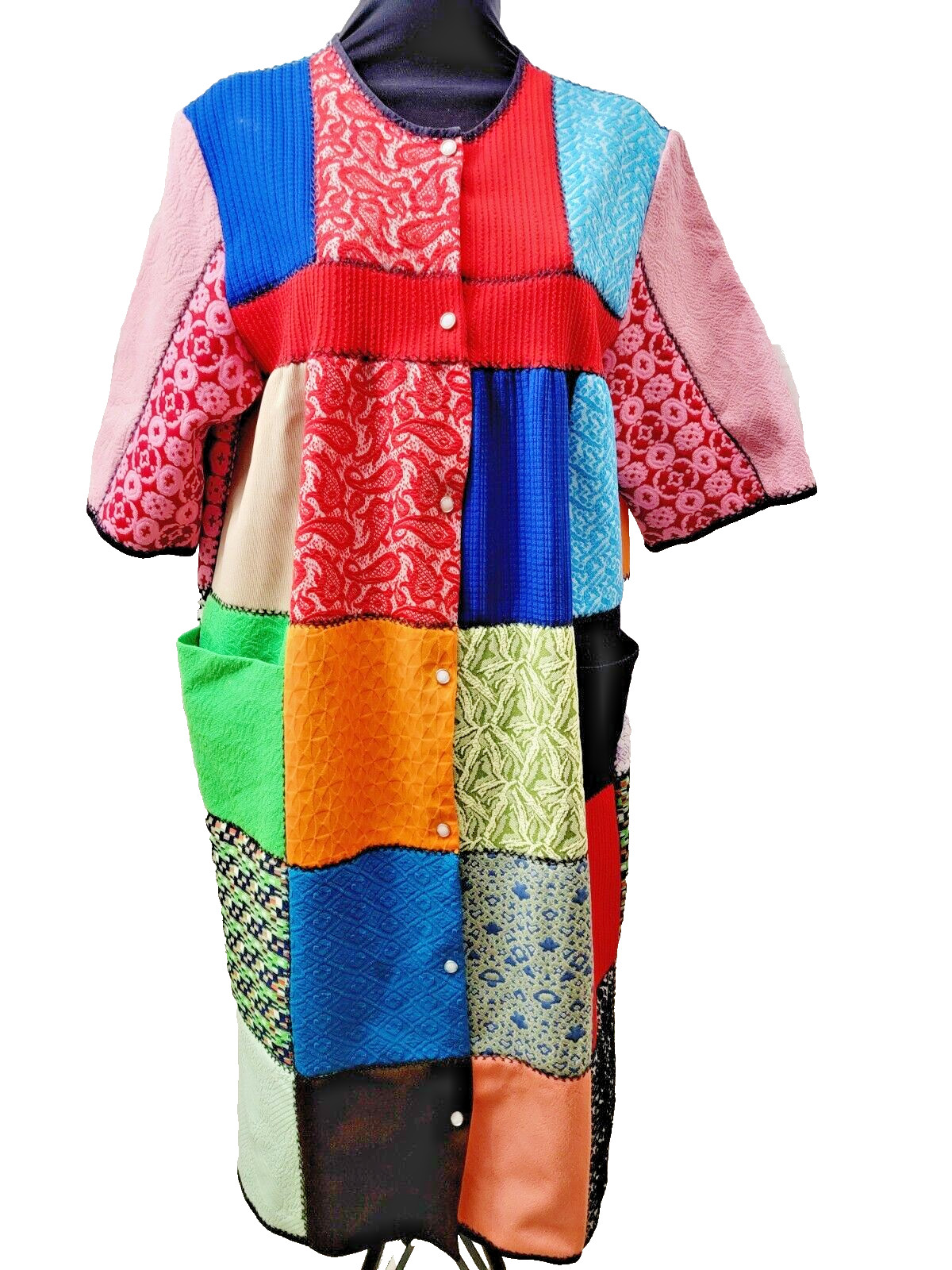 Multicolor Handmade Patchwork Robe Medium Size Po… - image 1