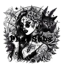 Sublimation Print Pentagram Goth Ready To Press Heat Transfer