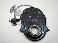 BBC Big Block Chevy 396 402 427 454 Black Timing Chain Cover Set & Timing Tab