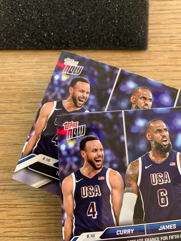 Paquete de 20 cartas 26 Curry James Durant de los Juegos Olímpicos Topps Now® 2024 Foto 3 de 3