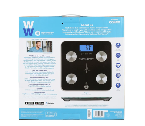 Weight Watchers by Conair BioImpedance Analysis Heart Rate LCD Display Bluetooth - Picture 2 of 7