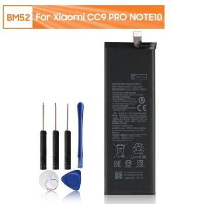 Replacement Battery BM52 For Xiaomi CC9 PRO Note 10 Note 10 Pro 5260 mAh + Tools