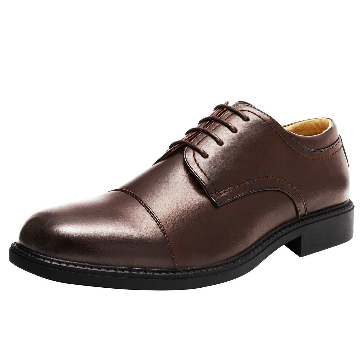 Bruno Marc Cognac Leather Cap Toe Oxford Dress Shoes Size 8.5W Bruno Marc Oxfords Mens Princewide-16 Brown | Mercari main image 4