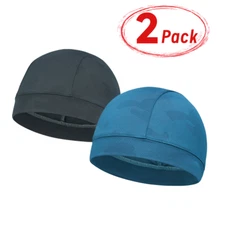 2 Pack Breathable Cap Sweat Wicking Cap Cooling Skull Cap for Outdoor Sports