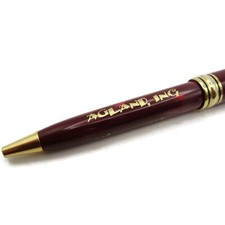 Bolígrafo publicitario vintage Agland Inc agroquímicos granate rojo dorado tono bolígrafo