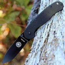 Couteau Esee Avispa  Carbon Fiber/G-10 Lame Acier D2 Black Military BRK1302CFB