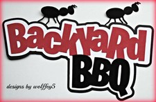 CRAFTECAFE BBQ KID TITLE paper piecing pre-made scrapbook piece diecut WOLFFEY5