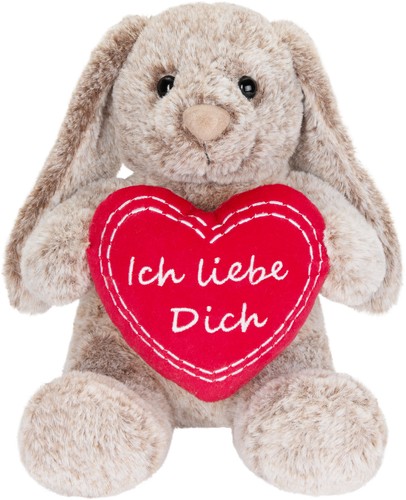 BRUBAKER Doudou Peluche Lapin avec Cœur Ich Liebe Dich 28 cm ILD Cadeau d'Amour - Photo 3/7