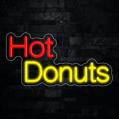 Hot Donuts LED Neon Sign 20''L x 10''H #33188